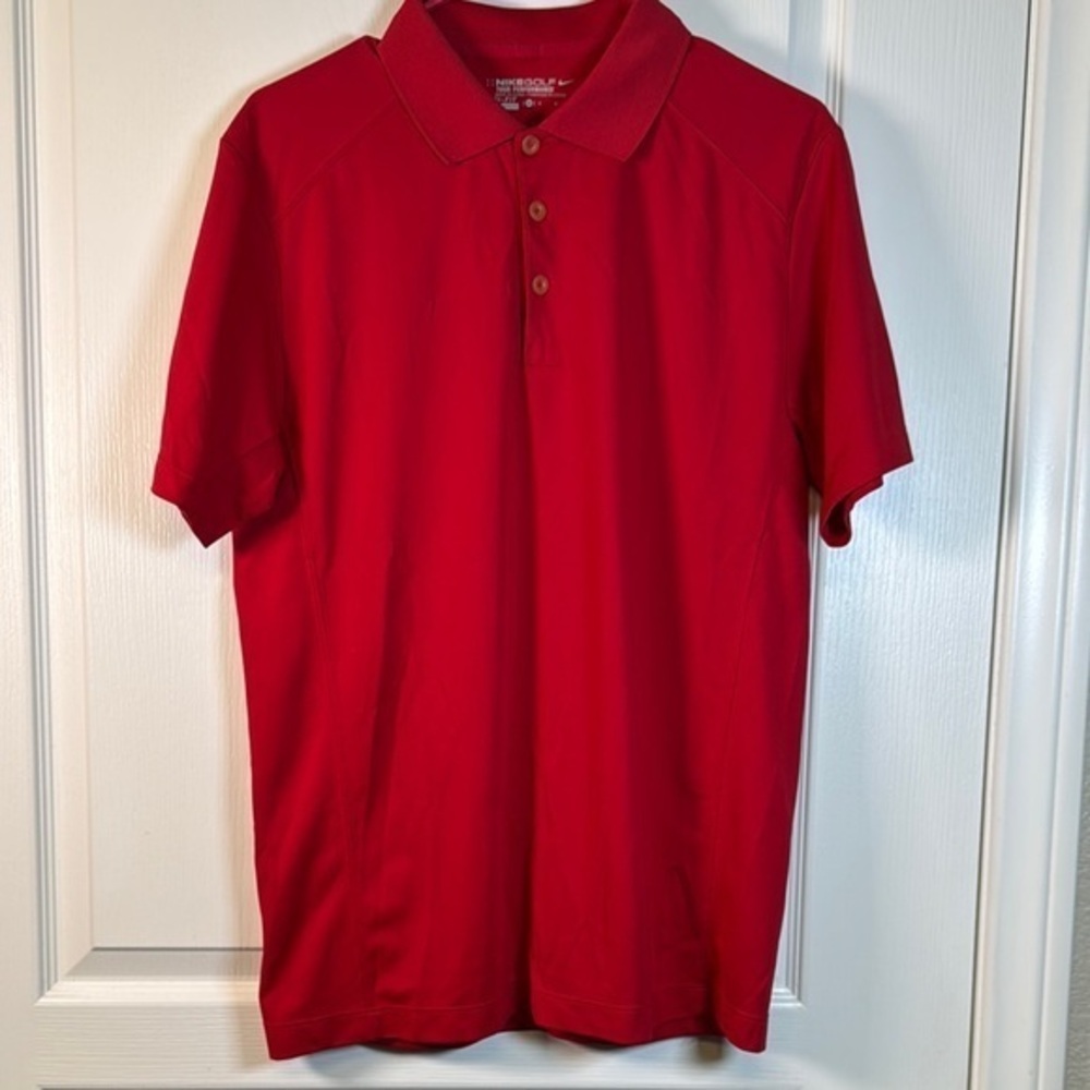 Nike Golf Tour Performance Dri-Fit Red Polo Shirt Size Med EUC #2685